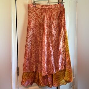 Elegant Wrap Women's Skirt in Silk